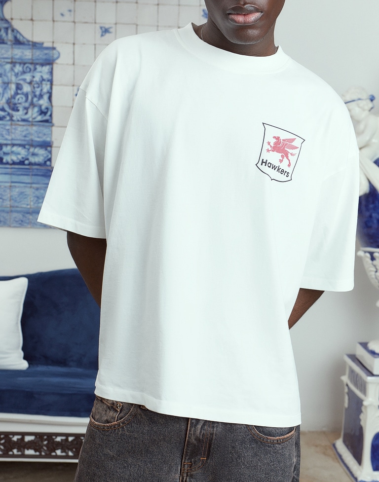 TEES Hawkers213 GAS TEE - Washed Ecru