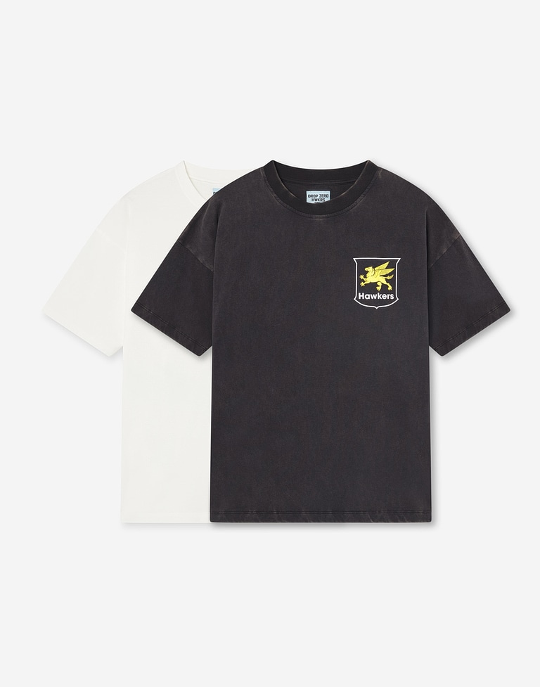 TEES Hawkers213 GAS TEE - Washed Black