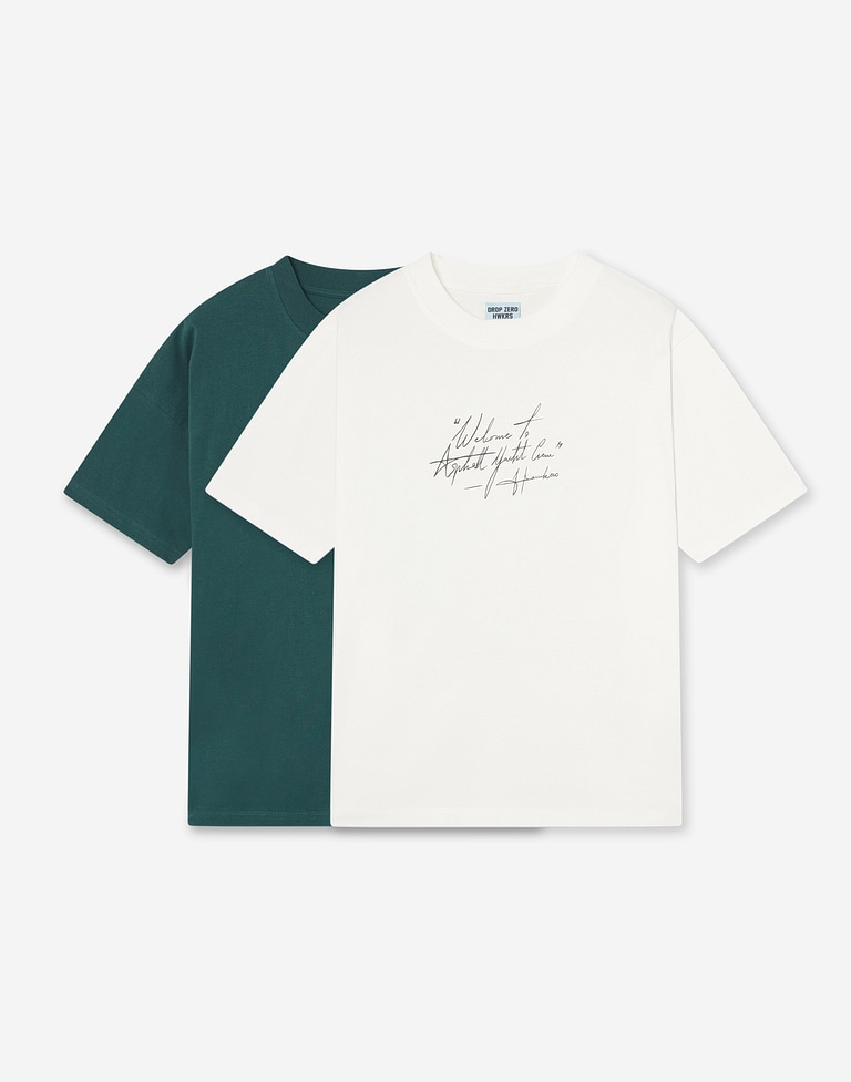 TEES Hawkers213 TIRE TEE - Washed Ecru