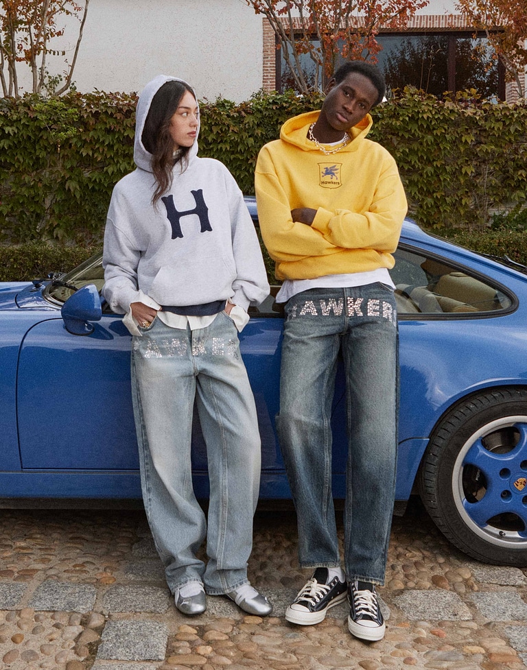 PANTS Hawkers213 STRASS DENIM - Light Blue