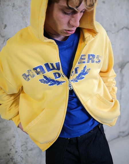 HOODIES Hawkers213 POLE ZIPPER - Washed Yellow