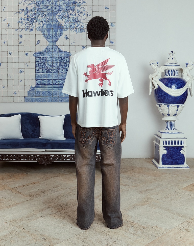 TEES Hawkers213 GAS TEE - Washed Ecru