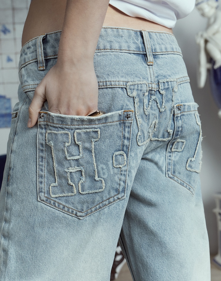 PANTS Hawkers213 HWK DIRTY DENIM - Dirty Light Blue