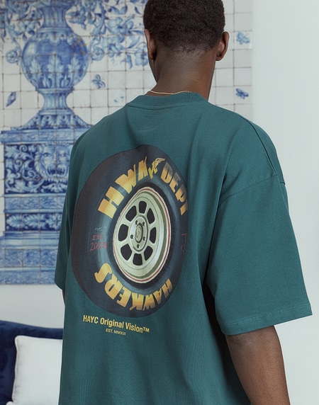 TEES Hawkers213 TIRE TEE - Washed Green