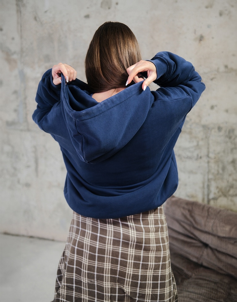 HOODIES Hawkers213 POLE ZIPPER - Washed Navy