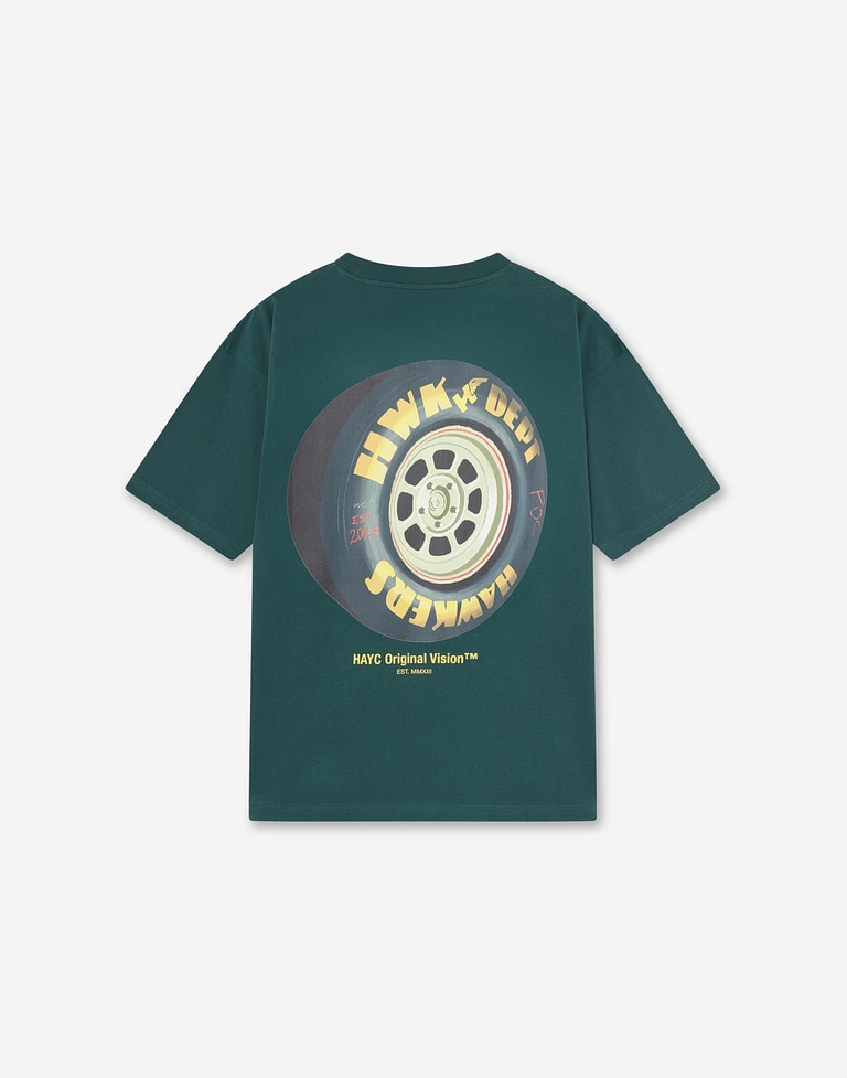 TEES Hawkers213 TIRE TEE - Washed Green