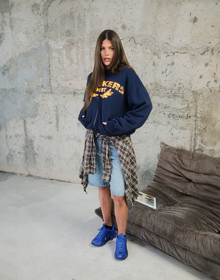 HOODIES Hawkers213 POLE ZIPPER - Washed Navy