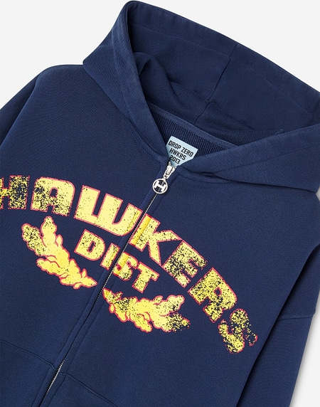 HOODIES Hawkers213 POLE ZIPPER - Washed Navy