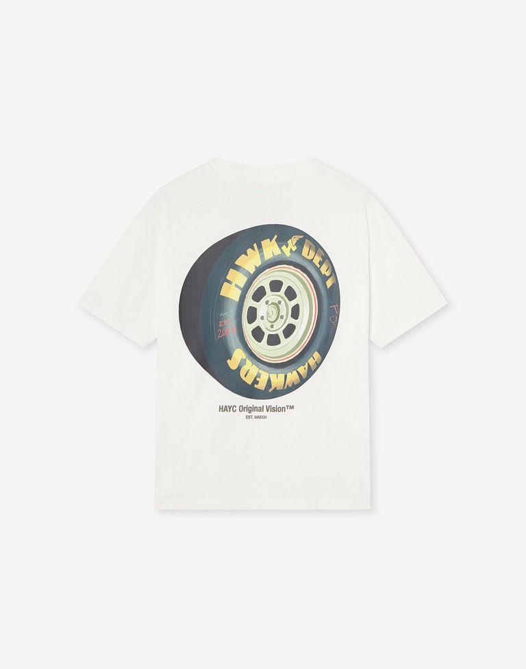 TEES Hawkers2013 TIRE TEE - Washed Ecru