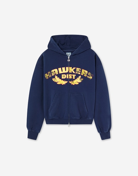 HOODIES Hawkers213 POLE ZIPPER - Washed Navy