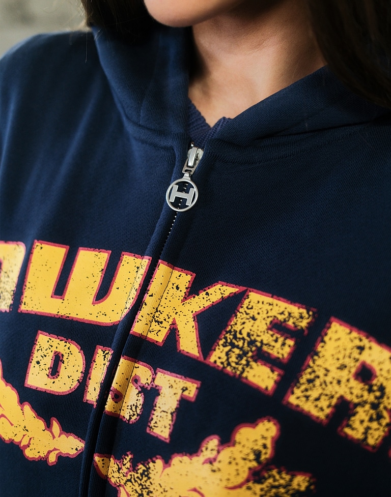 HOODIES Hawkers213 POLE ZIPPER - Washed Navy
