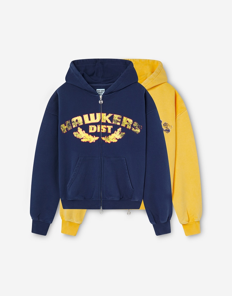 HOODIES Hawkers213 POLE ZIPPER - Washed Navy