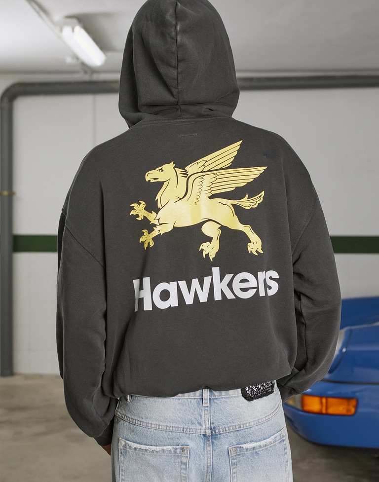 HOODIES Hawkers213 GAS HOODIE - Washed Black