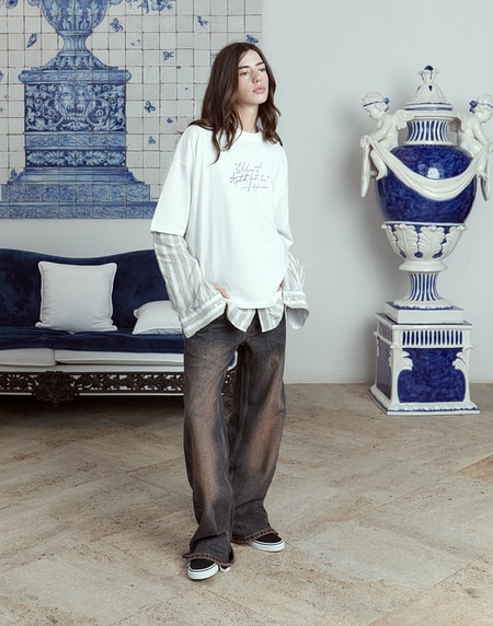 TEES Hawkers2013 TIRE TEE - Washed Ecru