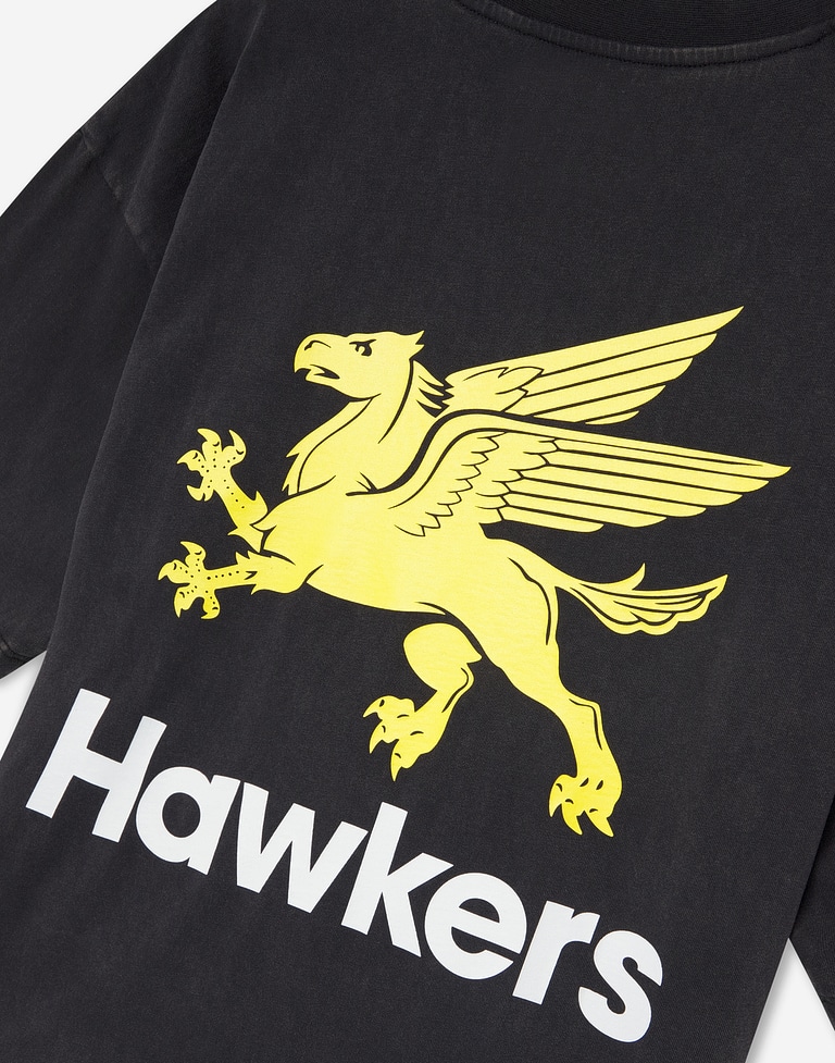 TEES Hawkers213 GAS TEE - Washed Black