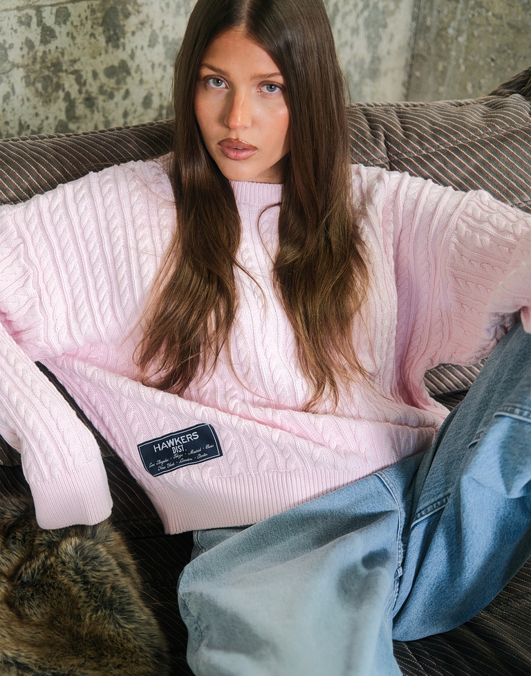 KNITWEAR Hawkers213 CABLE KNIT - Pink