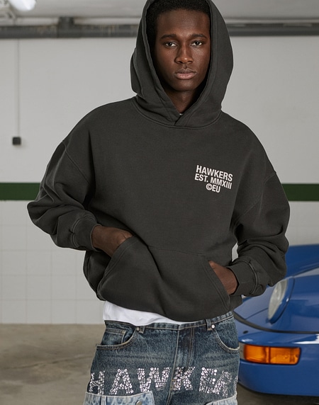 HOODIES Hawkers213 CLASSIC HOODIE - Washed Black