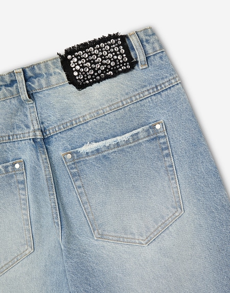 PANTS Hawkers213 STRASS DENIM - Light Blue