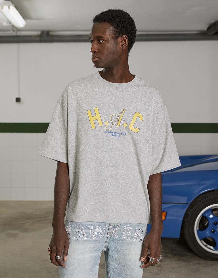 TEES Hawkers213 H.A.C TEE - Grey Melange