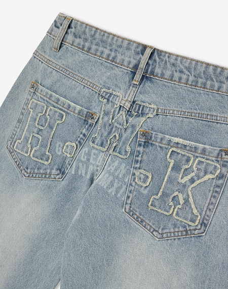 PANTS Hawkers213 HWK DIRTY DENIM - Dirty Light Blue