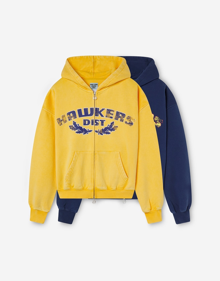 HOODIES Hawkers213 POLE ZIPPER - Washed Yellow