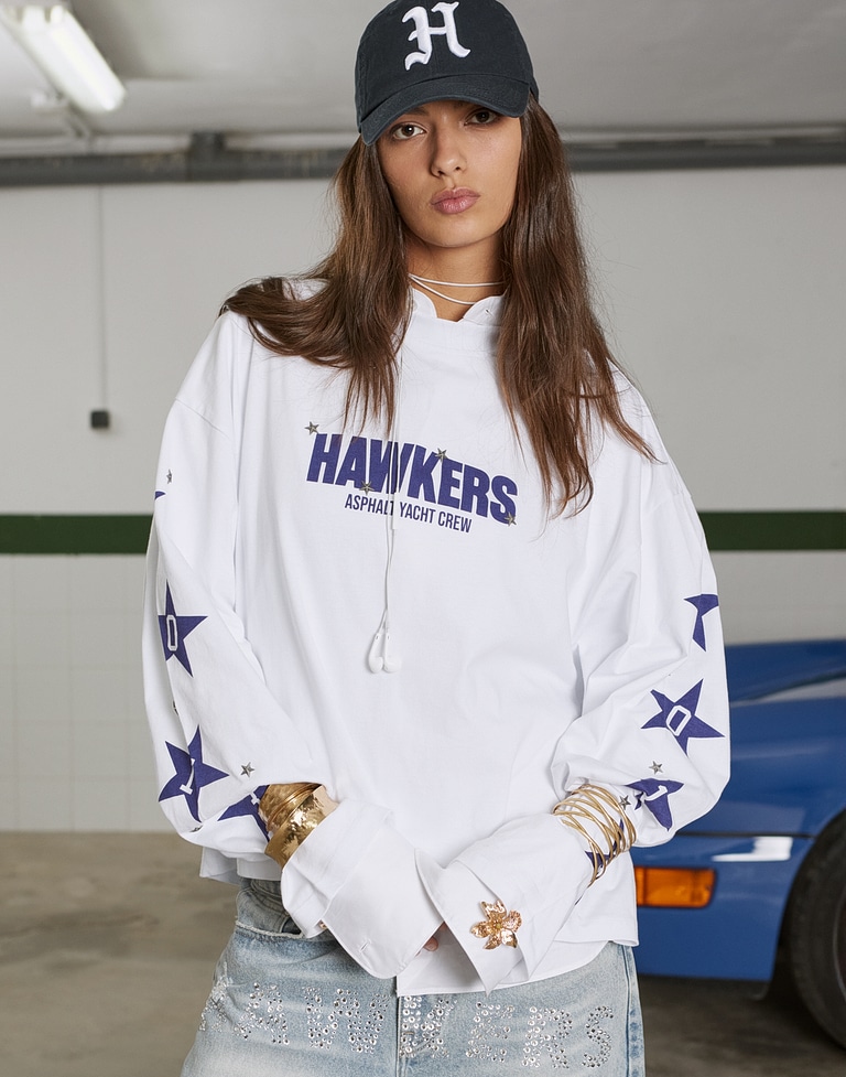 LONGSLEEVE Hawkers213 ALL STAR LS TEE - White