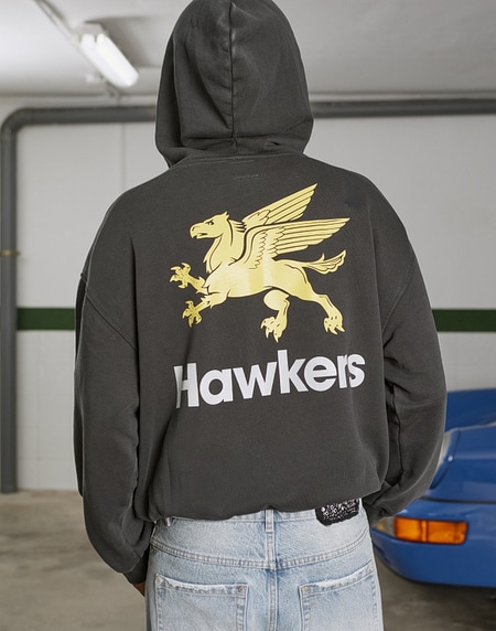 HOODIES Hawkers213 GAS HOODIE - Washed Black