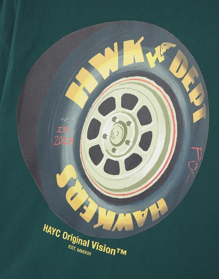 TEES Hawkers2013 TIRE TEE - Washed Green