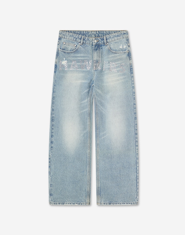 PANTS Hawkers213 STRASS DENIM - Light Blue