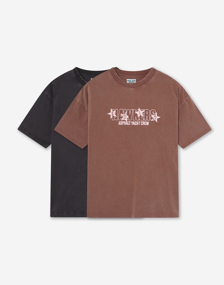 TEES Hawkers213 ALL STAR TEE - Washed Chocolate