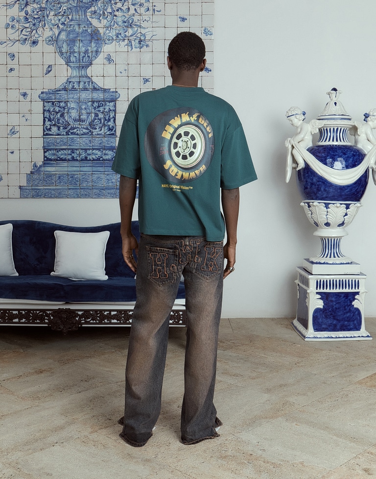 TEES Hawkers213 TIRE TEE - Washed Green