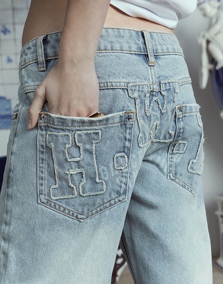 PANTS Hawkers213 HWK DIRTY DENIM - Dirty Light Blue