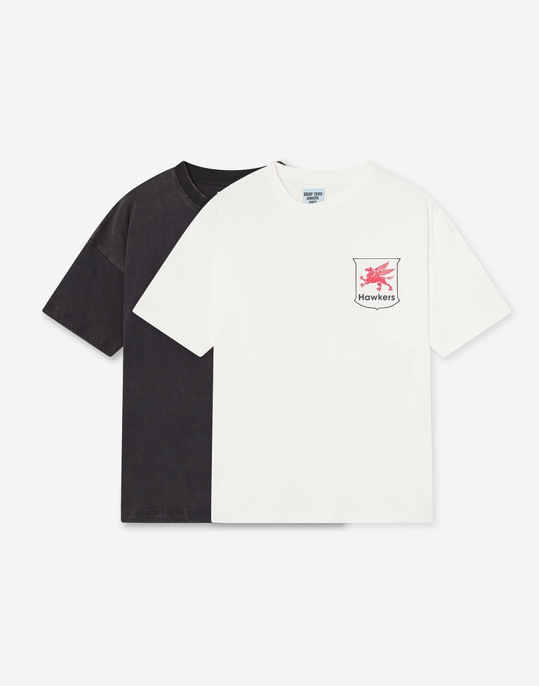 TEES Hawkers213 GAS TEE - Washed Ecru