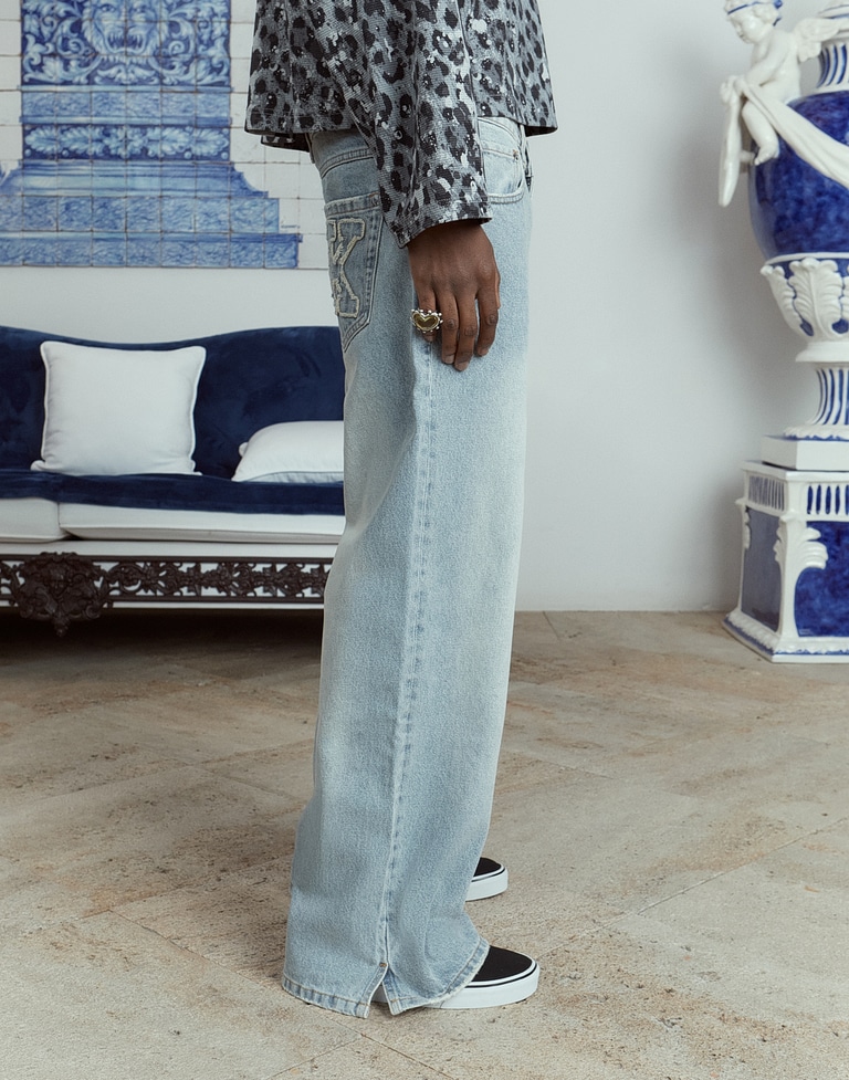 PANTS Hawkers213 HWK DIRTY DENIM - Dirty Light Blue