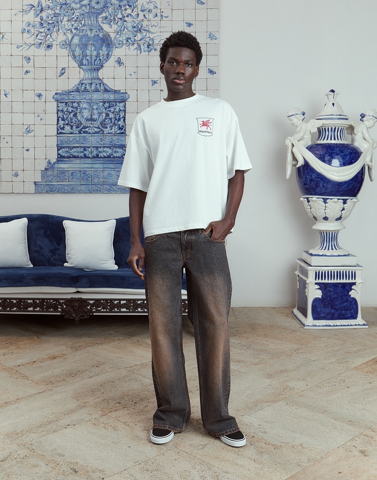 TEES Hawkers2013 GAS TEE - Washed Ecru