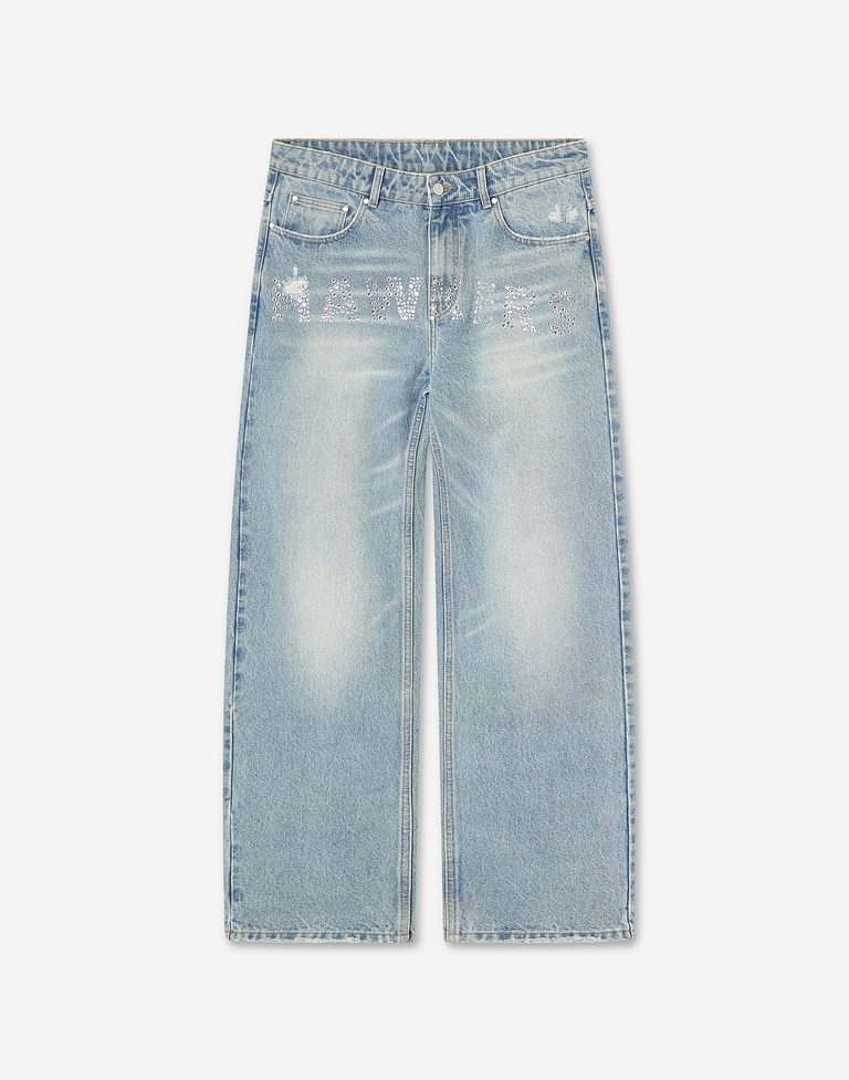PANTS Hawkers213 STRASS DENIM - Light Blue