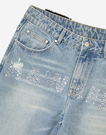 PANTS Hawkers213 STRASS DENIM - Light Blue
