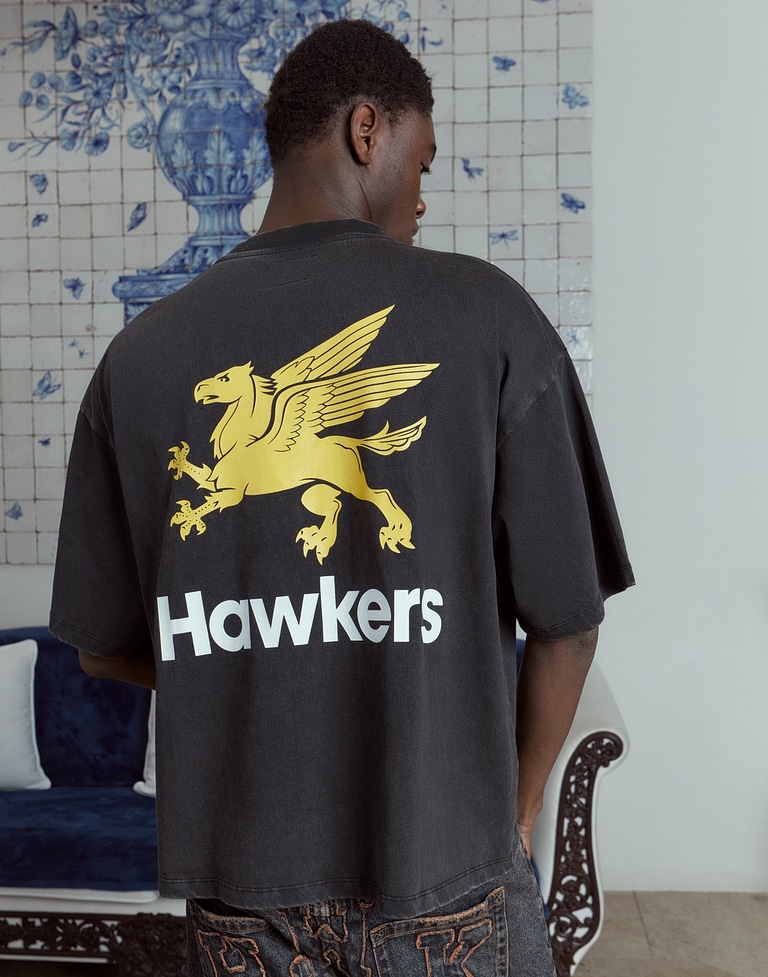 TEES Hawkers213 GAS TEE - Washed Black