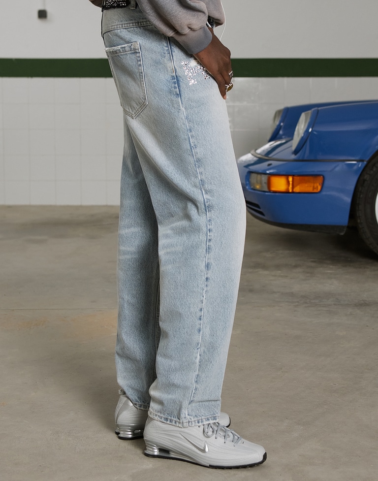 PANTS Hawkers213 STRASS DENIM - Light Blue