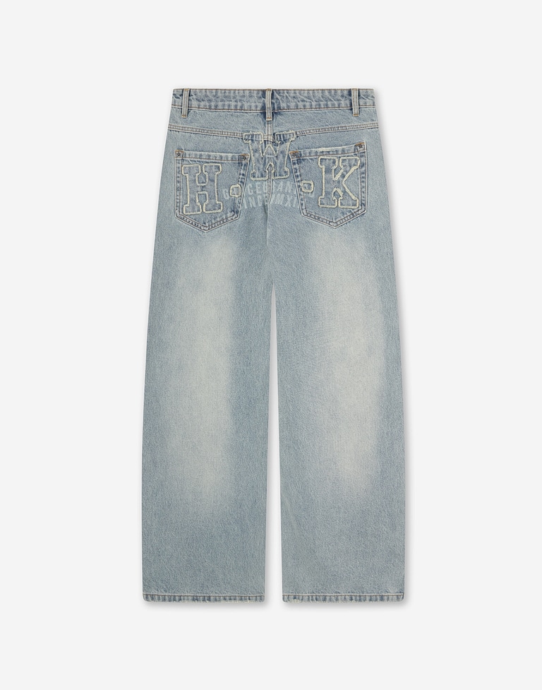 PANTS Hawkers213 HWK DIRTY DENIM - Dirty Light Blue