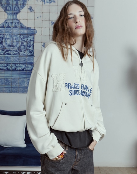 HOODIES Hawkers2013 RODEO ZIPPER - Ecru