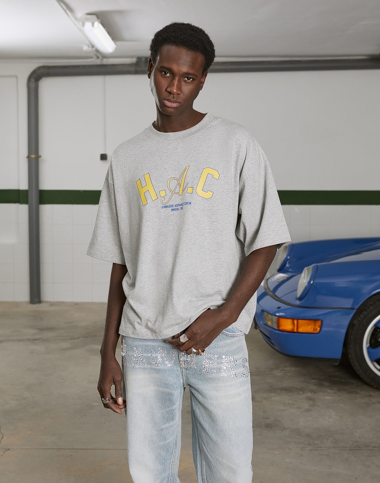 TEES Hawkers213 H.A.C TEE - Grey Melange